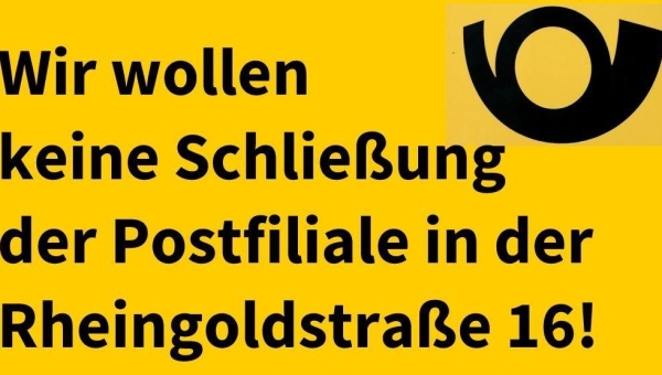 Protest gegen die Schließung der Postfiliale in der Rheingoldstraße